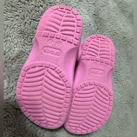 Crocs Iconic Comfort Pink Sandals Child Size 11C 11 Slip On Beach Vacation Play - Picture 3 of 6